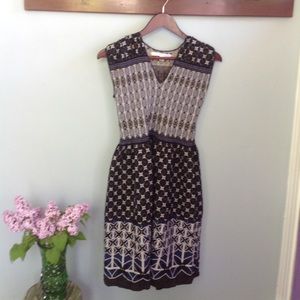 Max Studio fit and flare dress in Tri-Color